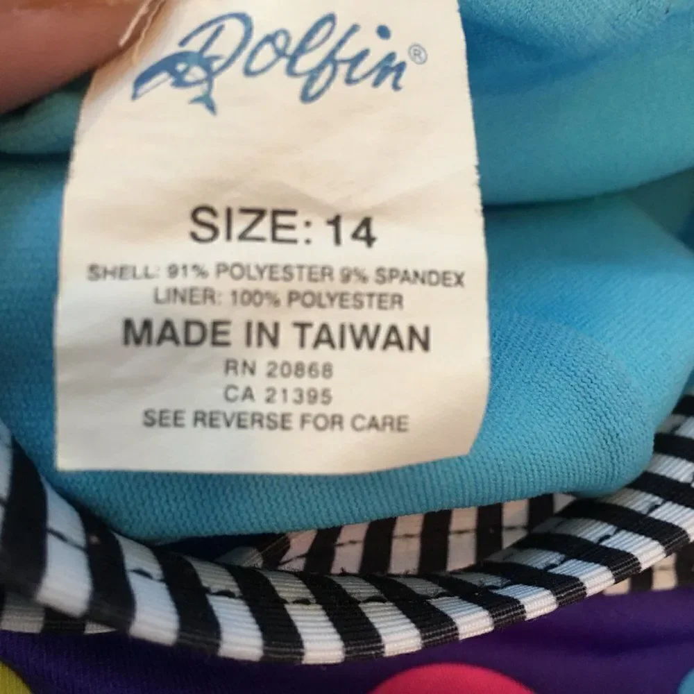 Dolphin size 14 young girls bathing suit